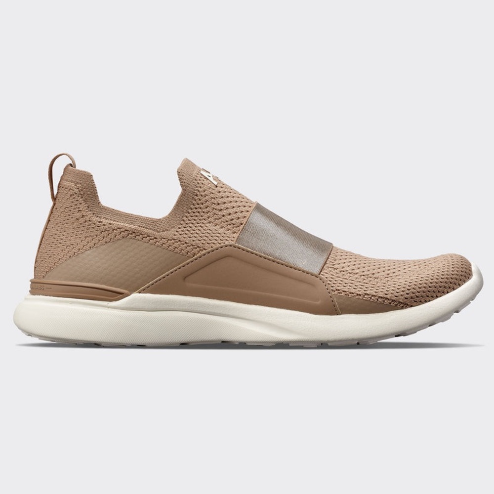 APL Tan Knit TechLoom Bliss Slip-On Sneakers, Size 7.5